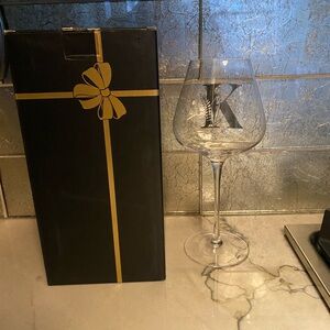 Monogrammed Wine Glass NEW in Gift Box